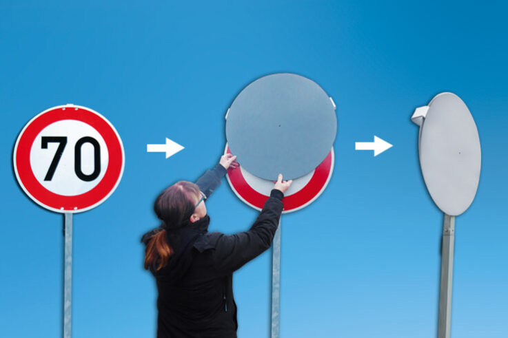 Kunststoffabdecker für Verkehrszeichen Kunststoffabdecker für Verkehrszeichen