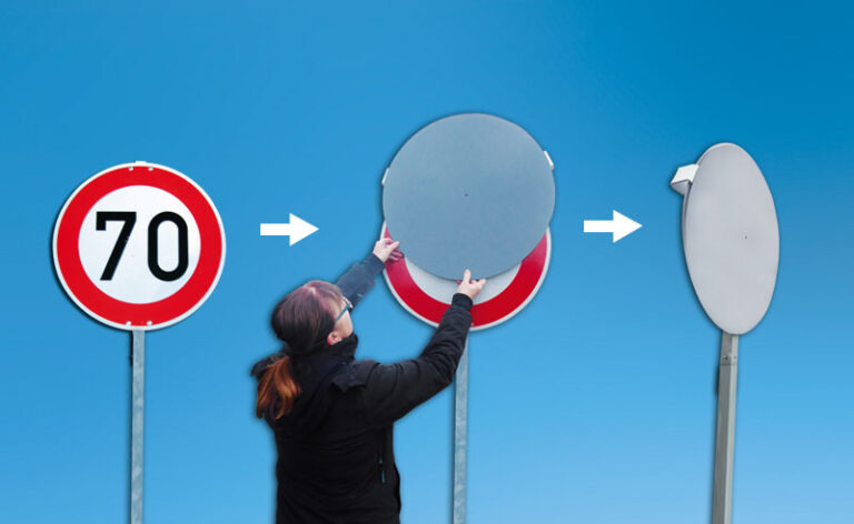 Kunststoffabdecker für Verkehrszeichen