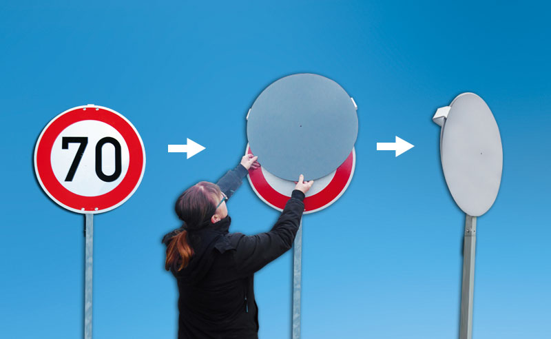 Kunststoffabdecker für Verkehrszeichen Kunststoffabdecker für Verkehrszeichen